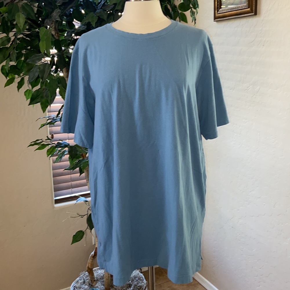 Cuddl Duds Blue Short Sleeve Tee